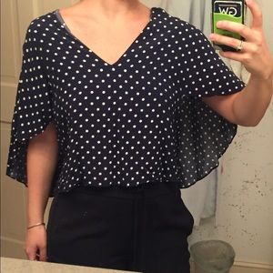 Cute navy and white polka for Zara top - like new!